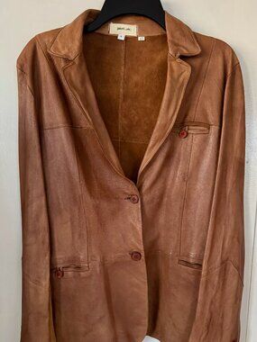 Jakett Women's Allison Burnished Leather Jacket Fawn US Large